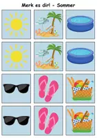 Vorschau - Spiele - Merk es dir Sommer (Bild-Bild) - DaZ/DaF, Deutsch (Klasse 1 bis 4) - Seite 1