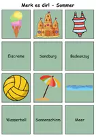 Vorschau - Spiele - Merk es dir Sommer (Bild-Wort) - DaZ/DaF, Deutsch (Klasse 1 bis 4) - Seite 2
