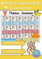 Vorschau - Spiele - Nenne 3 (Give me 5) Sommer - DaZ/DaF, Deutsch (Spiel) - Deckblatt