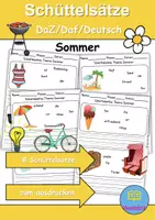 Vorschau - Arbeitsblätter - Schüttelsätze Thema Sommer - DaZ/DaF, Deutsch (2./ 3. Klasse) - Deckblatt