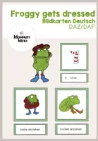 Vorschau - Bildkarten - Bildkarten: Froggy gets dressed/Fredi zieht sich an (DaZ/DaF) - Deckblatt