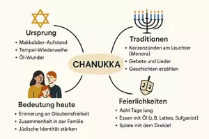Vorschau - Arbeitsblätter - Arbeitsblatt "Chanukka" + Onlineübung & MP3 + Mindmap + Infografik - Seite 1