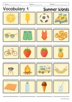 Vorschau - Arbeitsblätter - Vocabulary - Summer Words (Englisch) - Seite 1