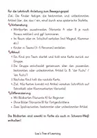 Vorschau - Arbeitsblätter - Deutsch Artikel-Stafette Tiere – Freebie - Seite 1