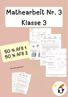Vorschau - Klassenarbeiten - Mathearbeit Nr. 3 Klasse 3 - Deckblatt