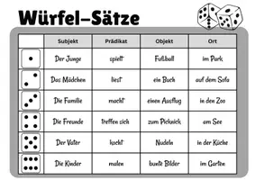 Vorschau - Spiele - Würfelsätze Freizeit – Satzbau spielerisch üben - Seite 2