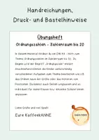 Vorschau - Arbeitsblätter - Übungsheft: Ordnungszahlen - Zahlenraum bis 20 - Seite 1