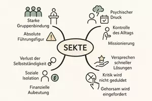 Vorschau - Arbeitsblätter - AB mit Fragen zum Thema "Sekten" + Lösungsblatt + Mindmap + Infografik - Seite 2