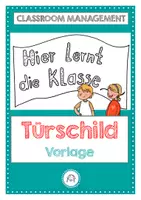 Vorschau - Präsentationen/Tafelbilder - KOSTENLOS Türschild zum Aufhängen an die Klassenzimmertür - Deckblatt