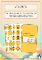 Vorschau - Lehrpläne/Lehrermaterial - Individuelle Wochenziele für SuS-Tische (orange) - Deckblatt