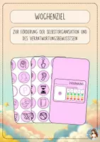 Vorschau - Lehrpläne/Lehrermaterial - Individuelle Wochenziele für SuS-Tische (rosa) - Deckblatt
