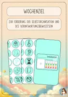 Vorschau - Lehrpläne/Lehrermaterial - Individuelle Wochenziele für SuS-Tische (türkis) - Deckblatt