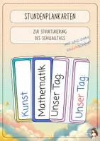 Vorschau - Lehrpläne/Lehrermaterial - Stundenplan - Karten (ohne Bilder) in Rosa - Deckblatt