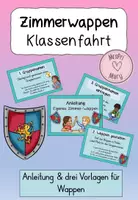Vorschau - Poster - Zimmerwappen Klassenfahrt – kreative Bastelvorlage für Grundschule (Klasse 3/4) - Deckblatt