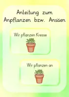 Vorschau - Experimente - Anleitung zum Anpflanzen bzw. Ansäen von Pflanzen/ Kresse - Deckblatt