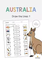Vorschau - Arbeitsblätter - Australia: Draw the lines 1 (Englisch) - Deckblatt