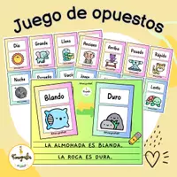 Vista previa - Tarjetas / Manipulativos - Juego de opuestos - Portada