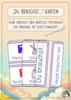 Vorschau - Lehrpläne/Lehrermaterial - „Du brauchst...“-Karten für die 1. Klasse (rosa) - Deckblatt