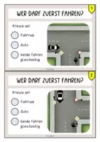 Vorschau - Aufgabenkarten - Übungskarten Vorfahrt bei Verkehrszeichen - Seite 1
