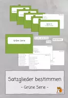 Vorschau - Aufgabenkarten - Satzglieder | Sprachbetrachtung | Grüne Serie | Montessori - Deckblatt