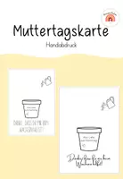 Vorschau - Mal- und Bastelvorlagen - Muttertagskarte Handabdruck & Blumen zeichnen (Kunstunterricht) - Deckblatt