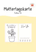 Vorschau - Mal- und Bastelvorlagen - Muttertagskarte Faltbar A5 - Deckblatt