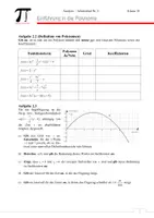 Vorschau - Stundenentwürfe - Einführung Polynome - Unterrichtsreihe Analysis Klasse 10 - Einheit 2 - Seite 2