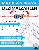 Vorschau - Arbeitsblätter - Dezimalzahlen - komplette Einführung - Mathematik (4. - 5. Klasse) - Deckblatt