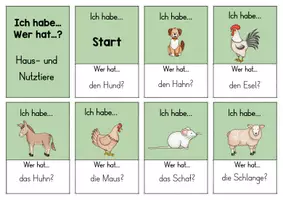 Vorschau - Bildkarten - Haus- und Nutztiere - Ich habe… Wer hat? Lesespiel 1./2. Klasse - Seite 1