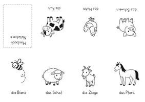 Vorschau - Arbeitsblätter - Minibooks Nutztiere - 4 Vorlagen - Seite 1