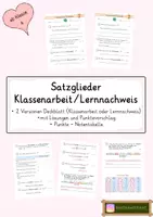 Vorschau - Test - Satzglieder Klassenarbeit, Lernnachweis mit Cowboy - Deckblatt