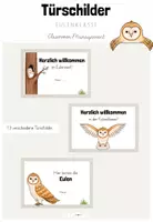 Vorschau - Poster - Classroom-Management: Türschilder für deine Eulenklasse (Kl. 1-4) - Deckblatt