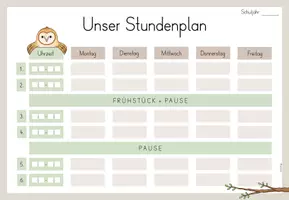 Vorschau - Anderer Materialtyp - Classroom-Management: 8 Stundenplan-Vorlagen für deine Eulenklasse - Seite 2