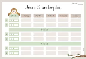 Vorschau - Anderer Materialtyp - Classroom-Management: 8 Stundenplan-Vorlagen für deine Eulenklasse - Seite 3
