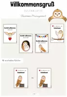 Vorschau - Bildkarten - Classroom-Management: Willkommensgruß zur Einschulung deiner Eulenklasse - Deckblatt