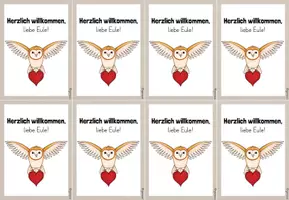 Vorschau - Bildkarten - Classroom-Management: Willkommensgruß zur Einschulung deiner Eulenklasse - Seite 2
