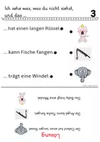 Vorschau - Spiele - Ich sehe was, was du nicht siehst (Leseverständnis, Sätze Bildern zuordnen, Abschreibkartei) - Seite 3