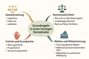 Vorschau - Arbeitsblätter - Arbeitsblatt zum Thema "Demokratie" + Onlineübung & MP3 + Mindmaps + Infografiken - Seite 2