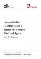 Vorschau - Arbeitsblätter - Lernkontrollen Rechtschreibung 3 - Wörter mit Sch/sch, St/st - Deckblatt