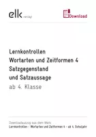 Vorschau - Arbeitsblätter - Lernkontrollen - Wortarten und Zeitformen 4 - Satzgegenstand und Satzaussage - Deckblatt