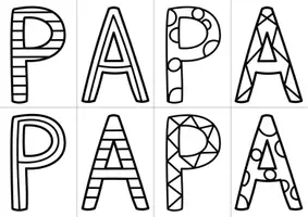 Vorschau - Mal- und Bastelvorlagen - Vatertag basteln – PAPA Schriftzug zum Ausmalen & Aufstellen | 3 Designs - Seite 3