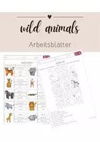 Vorschau - Arbeitsblätter - Arbeitsblätter wild animals - Deckblatt