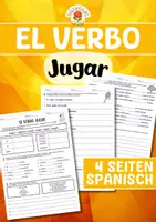 Vorschau - Arbeitsblätter - El verbo - Jugar - Deckblatt
