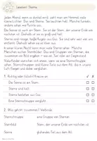 Vorschau - Arbeitsblätter - Lesetext zum Thema Weltall: Sterne (Lesezeit) - Seite 2