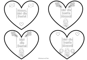 Vorschau - Mal- und Bastelvorlagen - Schnelles Geschenk zum Muttertag: Schokoriegel-Herz - Seite 2