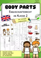 Vorschau - Arbeitsblätter - Body Parts – Arbeitsblätter und Wort-Bild-Karten für den Englischunterricht - Deckblatt