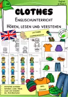 Vorschau - Fördermaterial/Inklusion - Clothes – Lesen, Hören, Verstehen (ab Klasse 2) - Deckblatt