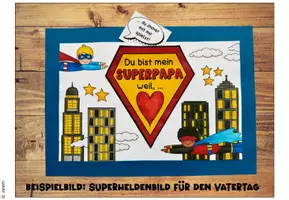 Vorschau - Mal- und Bastelvorlagen - Vatertag | Bastelvorlage | 3D-Superheldenbild | Grundschule | Vatertagsgeschenk - Seite 2