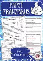 Vorschau - Arbeitsblätter - Papst Franziskus Infotext mit Aufgaben - Deckblatt