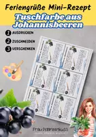 Vorschau - Mal- und Bastelvorlagen - Feriengrüße Mini-Rezept Karten: Tuschfarbe aus Johannisbeeren - Seite 2